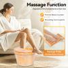 9.84In Tall Foot Basin Wooden Bucket with Lid and Massage Roller, Pedicure Barrel for Home Office, Foot Baths Wood Foot Tub Foot Bath Massage Plus Cover for Baths Relaxing, 15.75in*12.2in*9.84in view 3