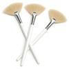 APPEARUS Natural Boar Bristle Facial Fan Brush Long Handle 3-Pack Esthetician Mask & Peel Applicator, Spa Tool, 8.25" Wood Handle view 1