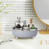 Anyoifax Makeup Perfume Organizer Tray 360 Degree Rotating Lazy Susan Skincare Lotion Organizer Spinning Cosmetics Storage for Dresser, Vanity, Bathroom Countertop, Small Grey view 3