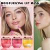 QIUFSSE Honey Pot Lip Balm,3PCS Bee Lip Balm Honey Pot Cherry Watermelon Lip Scrub,Fade Lip Lines Prevention Dry and Cracked Lip Mask Overnight (Honey+Watermelon+Cherry) view 2