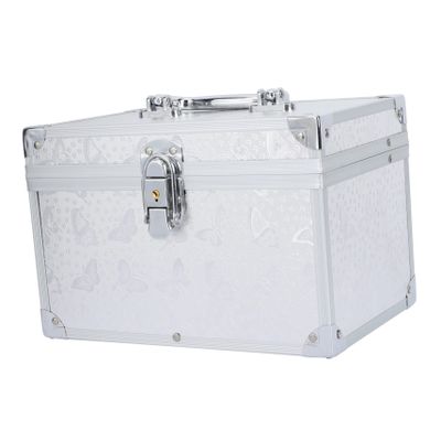 1pc Pedicure Kit Travel Tool Box Metal Toolbox Makeup Storage Organizer Box Metal Medicine Storage Box Manicure Supplies Case Jewelry Organizer Portable Storage Case Metal Tool Box ( Color : Silver ,