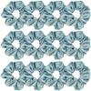 12 Pcs Satin Silk Scrunchies, Soft Hair Ties, Fashion Hair Bands, Bows, Ropes, Elastic Bracelets & Ponytail Holders for Women and Girls (4.5 Inch, Blue Gray) view 1