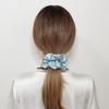 12 Pcs Satin Silk Scrunchies, Soft Hair Ties, Fashion Hair Bands, Bows, Ropes, Elastic Bracelets & Ponytail Holders for Women and Girls (4.5 Inch, Blue Gray) view 2