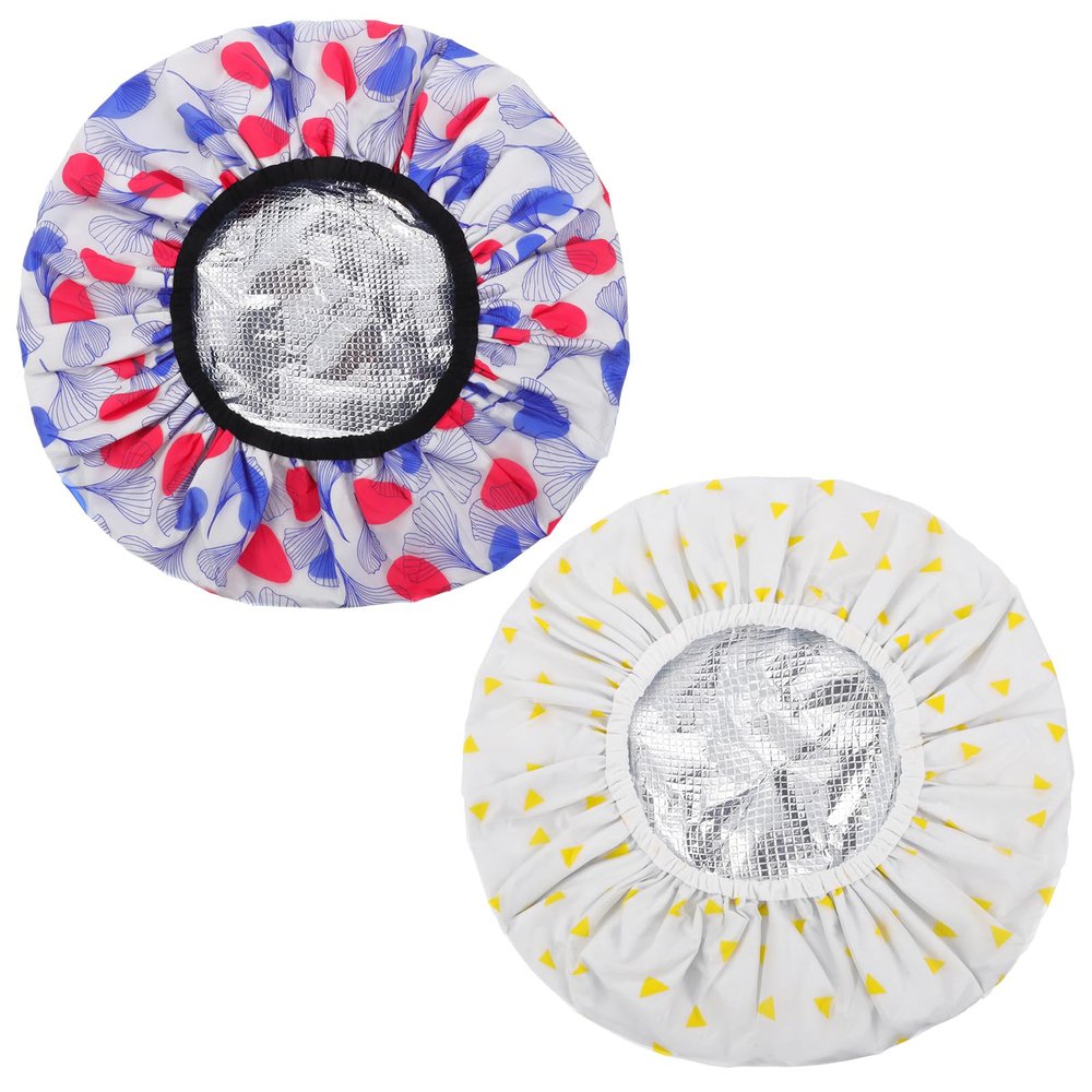2 Pcs Deep Conditioning Cap, Double Layer Heat Cap Steam Cap Processing Caps Shower Cap for Natural Hair Deep Conditioning