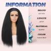 G&T Yaki Straight Headband Wigs for Black Women - Synthetic Long Kinky Straight Hair Wigs With Hair Band Attached Half Wig - 26 inch Full Machine Made None Lace Front Wig view 2