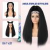 G&T Yaki Straight Headband Wigs for Black Women - Synthetic Long Kinky Straight Hair Wigs With Hair Band Attached Half Wig - 26 inch Full Machine Made None Lace Front Wig view 3
