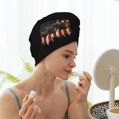 Microfiber Hair Towel Wrap for Women, American Flag Tractor Born to Be Farmer 1 Quick Dry Towel Hair Drying Towel Long Hair Absorbent Hair Towels