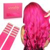 WENNALIFE Tape in Hair Extensions Human Hair Hot Pink Tape in Extensions, 10pcs 30g 24 inch Remy Invisible Tape Ins Straight Colored Soft Real Human Hair Tape in Extensions Refill Set Extensions view 1