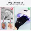AIRSEE UV Gloves for Nail Lamp,Professional UPF50+ UV Protection Gloves for Manicures Nail Art Nail Art Clean Up Brushes, 3 Pcs Painting Brushes for Nails with Flat/Oval/Fine Angled Brush view 3