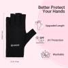 AIRSEE UV Gloves for Nail Lamp,Professional UPF50+ UV Protection Gloves for Manicures Nail Art Nail Art Clean Up Brushes, 3 Pcs Painting Brushes for Nails with Flat/Oval/Fine Angled Brush view 4