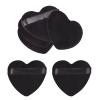 AICHHLIMFE 6 Pieces Heart Powder Puff Face Cotton Makeup Puff for Contouring Under Eyes and Corner Reusable Powder Pad Pressed Applicator Sponges Beauty Makeup Tools with Strap, Black view 1