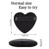 AICHHLIMFE 6 Pieces Heart Powder Puff Face Cotton Makeup Puff for Contouring Under Eyes and Corner Reusable Powder Pad Pressed Applicator Sponges Beauty Makeup Tools with Strap, Black view 2