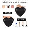 AICHHLIMFE 6 Pieces Heart Powder Puff Face Cotton Makeup Puff for Contouring Under Eyes and Corner Reusable Powder Pad Pressed Applicator Sponges Beauty Makeup Tools with Strap, Black view 3