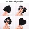 AICHHLIMFE 6 Pieces Heart Powder Puff Face Cotton Makeup Puff for Contouring Under Eyes and Corner Reusable Powder Pad Pressed Applicator Sponges Beauty Makeup Tools with Strap, Black view 4