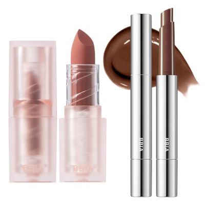 BBIA Last Powder Lipstick (11 BROWN SUGAR) + Over Glaze Stick (06 CHOCO GLAZE) BUNDLE SET