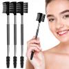 3 PCS Eyelash Shaper Eyelash Comb Separator Double Head Eyebrow Brush Black 3 Head Eyebrow Makeup Tool Different Spoolie Brushes to Separating Lashes Eliminating Mascara Clumps Grooming Brows view 1