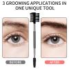 3 PCS Eyelash Shaper Eyelash Comb Separator Double Head Eyebrow Brush Black 3 Head Eyebrow Makeup Tool Different Spoolie Brushes to Separating Lashes Eliminating Mascara Clumps Grooming Brows view 4