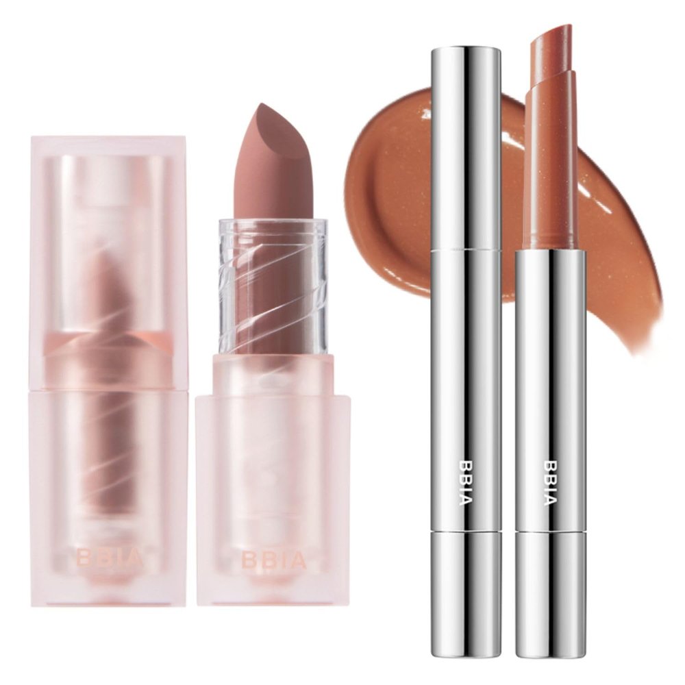 BBIA Last Powder Lipstick (07 GINGER) + Over Glaze Stick (05 CARAMEL GLAZE) BUNDLE SET