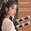 FOTN Satin Fabric Hair Bands, Sparkling Crystal Stone Braided Hair Clips, Double Bangs Hair Clips Braided Hair, Rhinestone Hairpin Duckbill Hair Clips for Women Girls (Color : C Style, Size : 8PCS) view 2