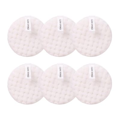 AICHHLIMFE Reusable Makeup Remover Pads Washable Cotton Rounds for All Skin Large Makeup Eraser Cloth Face Pads Eye Makeup Remover Pads (White 6pcs), 4.33 Inch