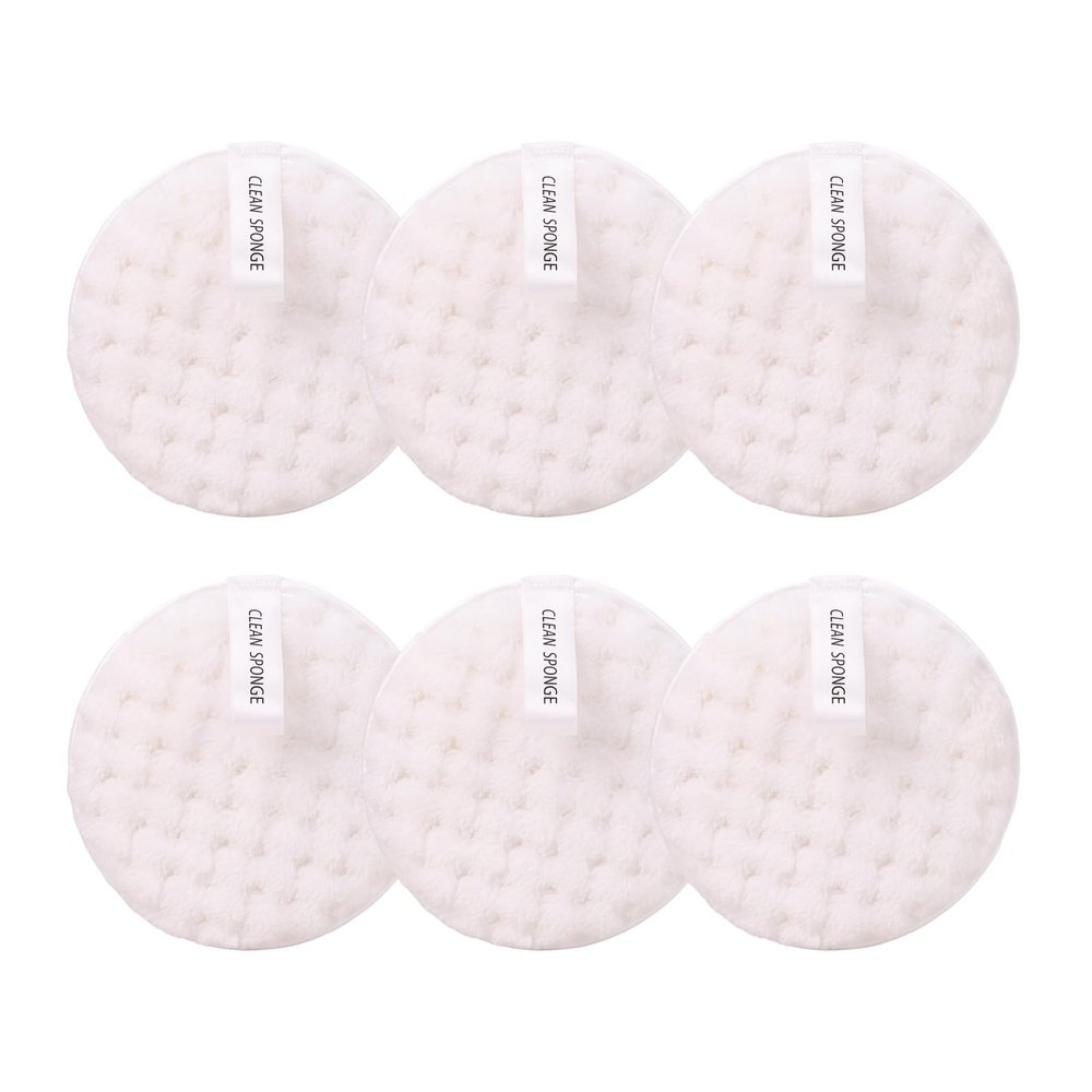 AICHHLIMFE Reusable Makeup Remover Pads Washable Cotton Rounds for All Skin Large Makeup Eraser Cloth Face Pads Eye Makeup Remover Pads (White 6pcs), 4.33 Inch