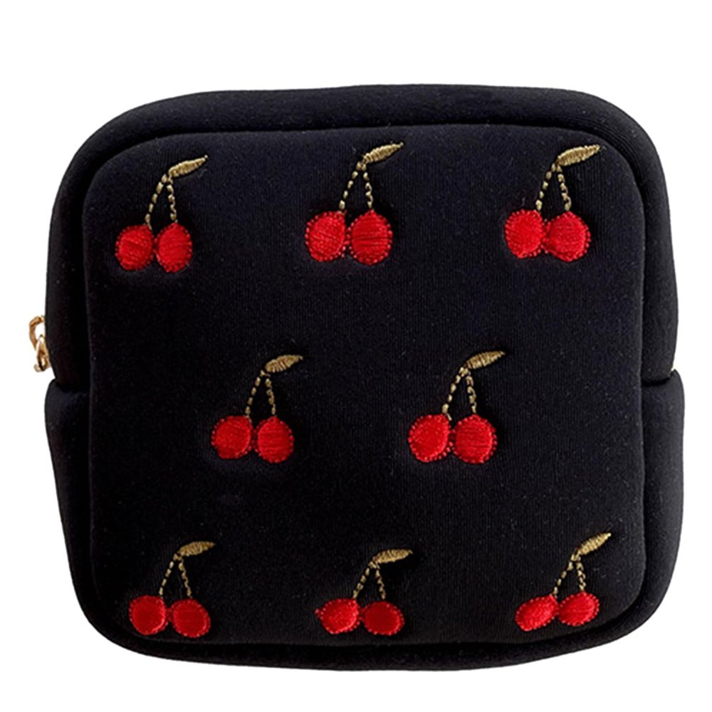 Muloo Waterproof Cherry Makeup Pouch Fashion Fall Cosmetic Cases Women Makeup Organizer Toiletry Bag Travel Cosmetics Bags
