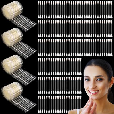 Hoolerry 400 Pcs Vitamin E Lip Oil Disposable Cotton Swabs Vitamin E Stick Oil Applicators Anti Dry Moisture Cotton Swabs for Protect Lip Use Before Teeth Whitening