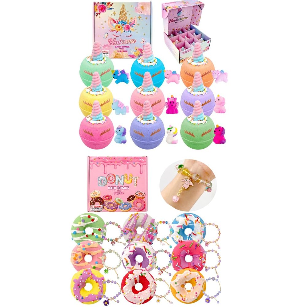 Bath Bombs for Kids with Surprise Inside, Kids Bath Bombs with Surprise Inside for Girls