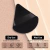 12 Pieces Triangle Powder Puffs for Face, Makeup Puff for Loose & Cosmetic Foundation, Soft Velour Makeup Puff for Contouring, Under Eyes and Corners, Beauty Makeup Tools, Black view 3