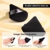 12 Pieces Triangle Powder Puffs for Face, Makeup Puff for Loose & Cosmetic Foundation, Soft Velour Makeup Puff for Contouring, Under Eyes and Corners, Beauty Makeup Tools, Black view 4
