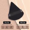 AICHHLIMFE 6 Pieces Powder Puff Large Triangle Makeup Puff for Loose Powder Body Powder Face Soft Velour Makeup Puff Reusable Powder Pad Pressed Applicator Sponges Beauty Makeup Tools, Black view 3