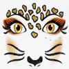 Leopard Face Jewels Penta Angel Stick On Face Costume Gems Self-Adhesive Halloween Dress Up Sticker for Festival Holiday Party Accessories (Leopard379) view 1