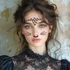 Leopard Face Jewels Penta Angel Stick On Face Costume Gems Self-Adhesive Halloween Dress Up Sticker for Festival Holiday Party Accessories (Leopard379) view 4