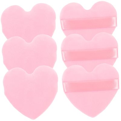 PLAFOPE 6pcs Heart Shaped Makeup Puff Small Powder Fine Texture Beauty for Women