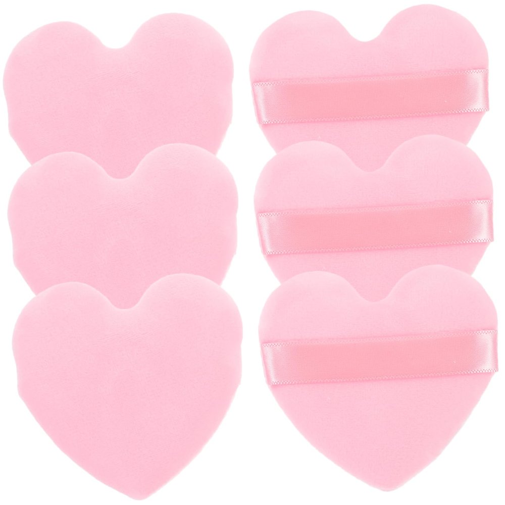 PLAFOPE 6pcs Heart Shaped Makeup Puff Small Powder Fine Texture Beauty for Women