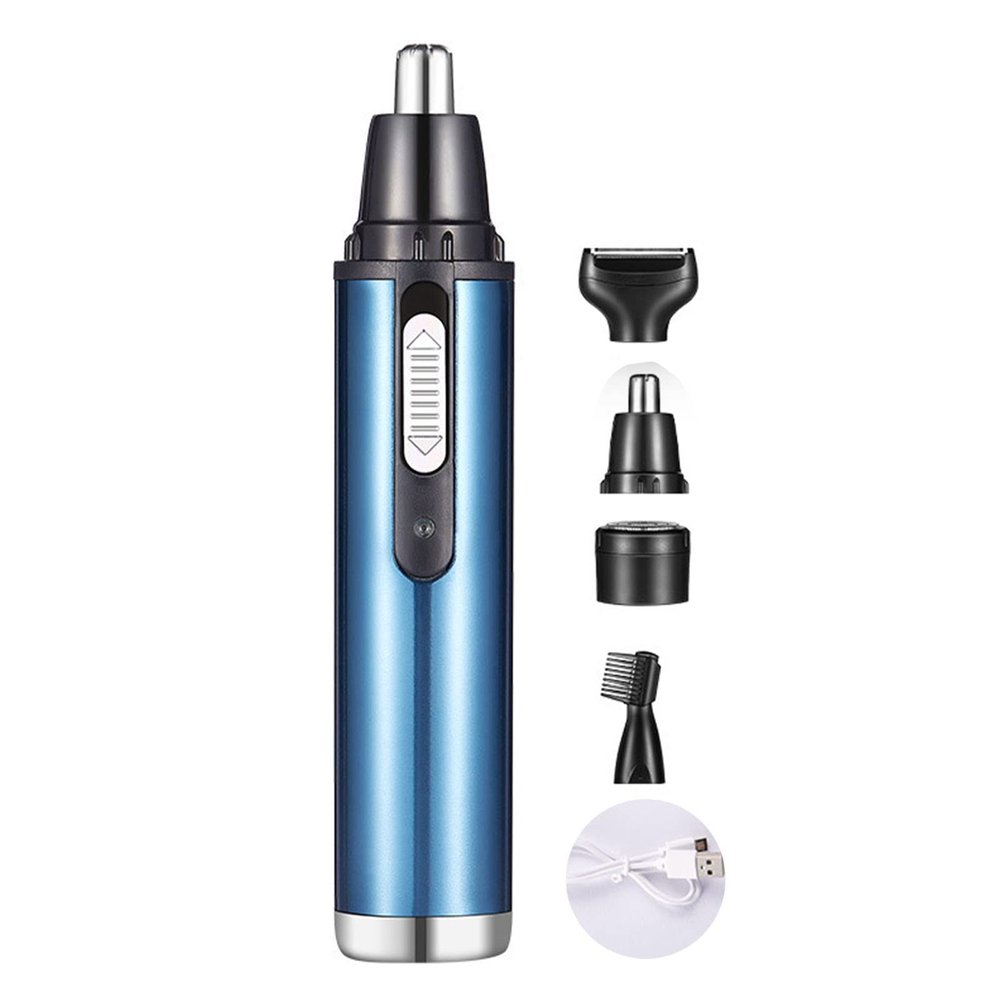 4-in-1 Electric Men's Nose Hair Remover Shaver Nose Hair Trimmer Mini Shaver Shaving Ear Hair Trimmer Sky Blue
