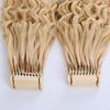 6D 1st Generation Hair Extensions Hair, 100% Real Human Hair,-#613 Blonde Hair Water Wave Hair Extensions,Perm And Dye Hair & Reuse,10 Rows,12INCH view 2