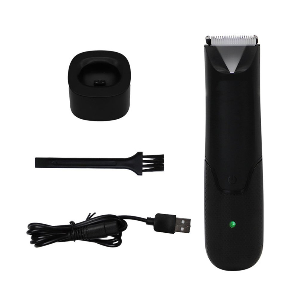 NSXAYIWE Electric Body Hair Trimmer, Groin Pubic Hair Trimmer for Men with LED Light and USB Recharge Dock, Portable Grooming Kit Bikini Trimmer Women, Wet/Dry Shaving Razor for Full Body