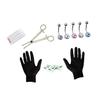 GALPADA 15pc Professional Fake Belly Button Piercing Kit Navel Ring Set Gloves Tools Stainless Steel High Polished (14g) Random view 1