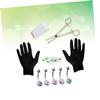 GALPADA 15pc Professional Fake Belly Button Piercing Kit Navel Ring Set Gloves Tools Stainless Steel High Polished (14g) Random view 2