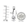 GALPADA 15pc Professional Fake Belly Button Piercing Kit Navel Ring Set Gloves Tools Stainless Steel High Polished (14g) Random view 3