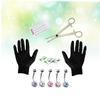 GALPADA 15pc Professional Fake Belly Button Piercing Kit Navel Ring Set Gloves Tools Stainless Steel High Polished (14g) Random view 4
