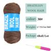4 Roll Natural Brazilian Wool Hair for Jumbo Braids Braiding Hair Senegalese Twist Crochet Hair Extensions 100% Wool Yarn for Soft Faux Locs Crochet Hair for Black Women(Dark Brown, 4Roll) view 2