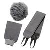 Beatifufu Exfoliating Back Scrubber and Bath Gloves Men's Shower Accessory for Deep Cleansing Durable Pe Material Easy to Store Gray Set view 1