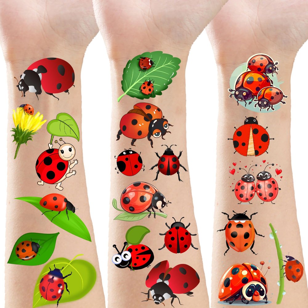 ATSMOICY 340 Ladybug Temporary Tattoos Stickers Birthday Party Favors Decorations Tattoo