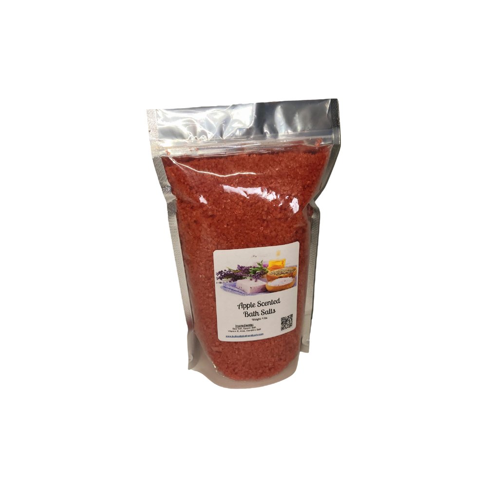 Bath Salts | 4lb Bag (64 oz.) | Cherry Scent | Epsom Salt | Sea Salt | Bathing | Body Care | Beauty | Relaxation | Spa | Pedicure | Manicure