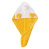 Ciieeo Wet Hair Wrap Towel Super Absorbent Shower Hair Turban for Quick Drying Bathing Gym and Travel Coral Fleece Material Vibrant Yellow view 1