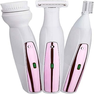 Epilator, Wet& Dry Electric Hair Removal, Rechargeable Lady Cordless 3 in 1 Shaver Women' s Razor Bikini Trimmer for Leg Armpit Hair Wet and Dry WaterproofThe safety has a beautiful, low noise design