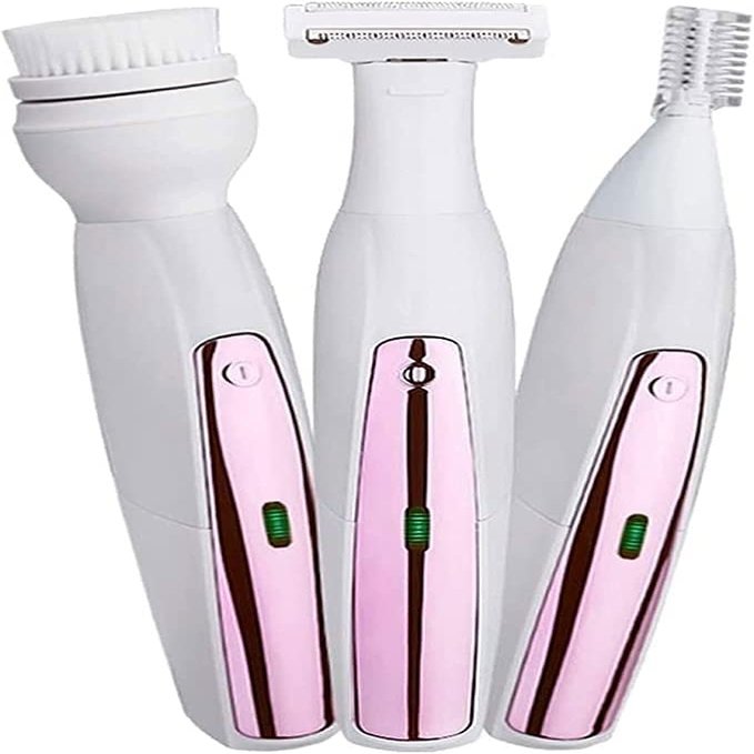 Epilator, Wet& Dry Electric Hair Removal, Rechargeable Lady Cordless 3 in 1 Shaver Women' s Razor Bikini Trimmer for Leg Armpit Hair Wet and Dry WaterproofThe safety has a beautiful, low noise design