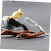 FOMIYES Stainless Steel Head Portable Beard Trimmer Beard Razor Wooden Handle Multi-purpose view 2